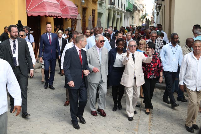 The Prince of Wales and the Duchess of Cornwall take a tour of Old Havana, Cuba