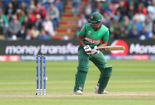 Mohammad Saifuddin was given a life against England when the ball hit his stumps but the bails did not fall (David Davies/PA)