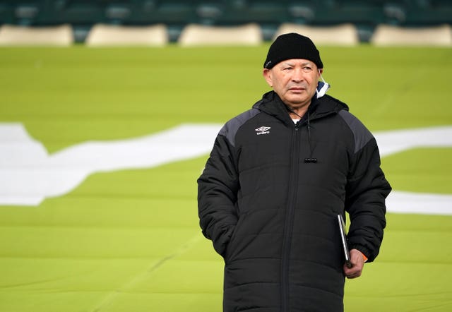 Eddie Jones on the pitch