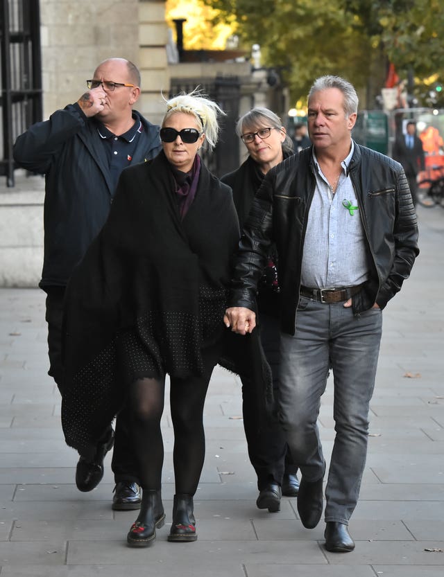 The family of Harry Dunn, (left to right) Tim Dunn (Harry’s father), Charlotte Charles (Harry’s mother), Tracey Dunn and Bruce Charles