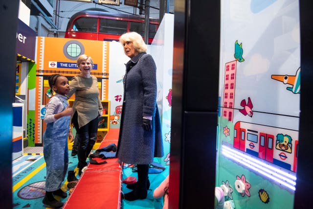The Duchess of Cornwall during a visit to the London Transport Museum