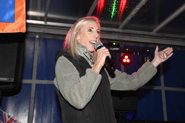 Carla Lockhart speaks to supporters