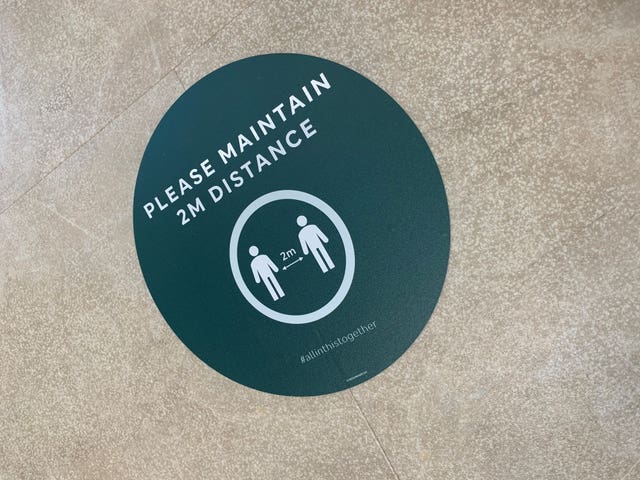 Marks & Spencer floor markings