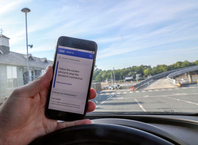 The NHS coronavirus contact tracing app (Steve Parsons/PA Wire)