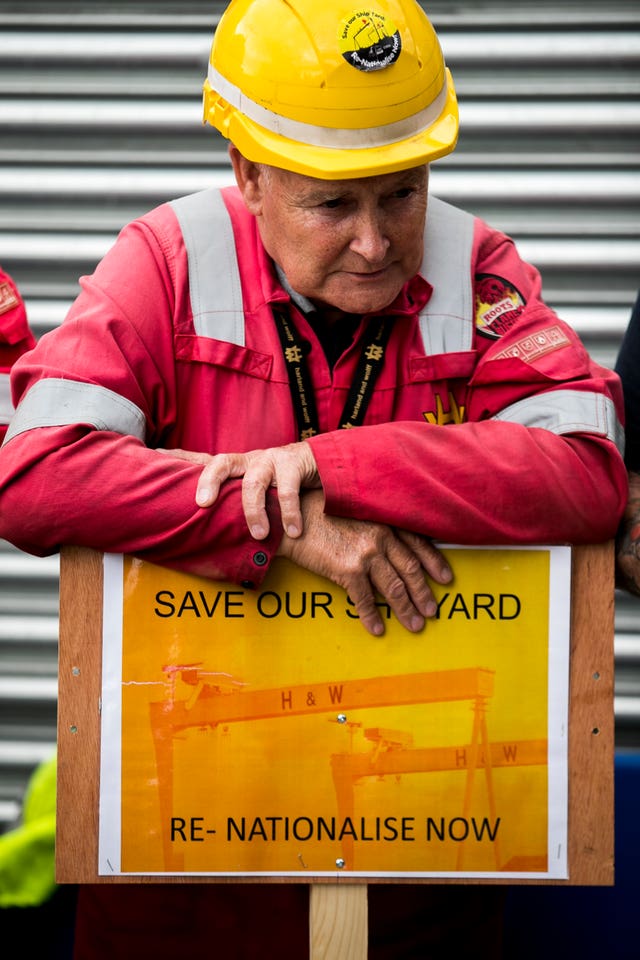 Protest at Belfast shipyard