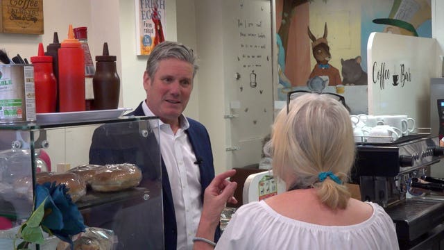 Labour leader Sir Keir Starmer during a visit to Southampton