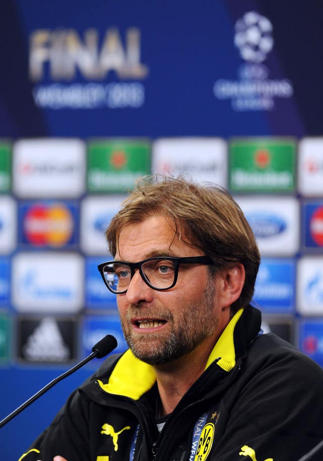 Klopp at a press conference ahead of the 2013 Champions League final