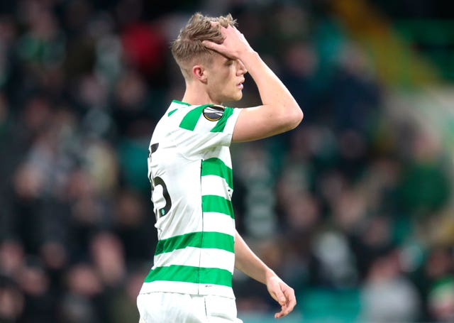Kristoffer Ajer appears dejected after missing an easy chance