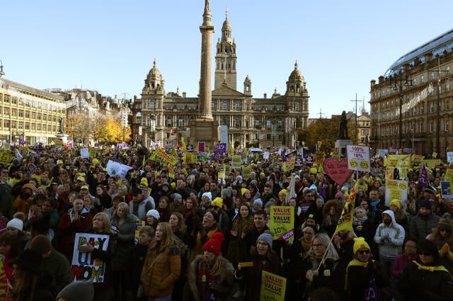 Glasgow teachers march