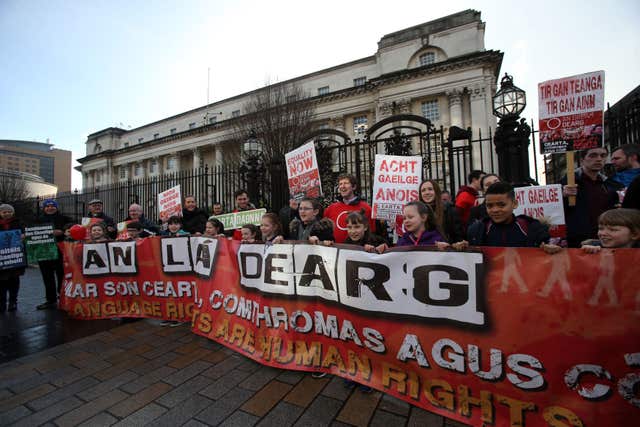 Irish language strategy protest