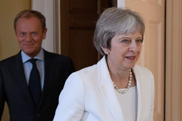 Donald Tusk and Theresa May