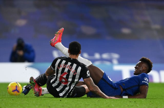 Tammy Abraham (right) in action against Newcastle