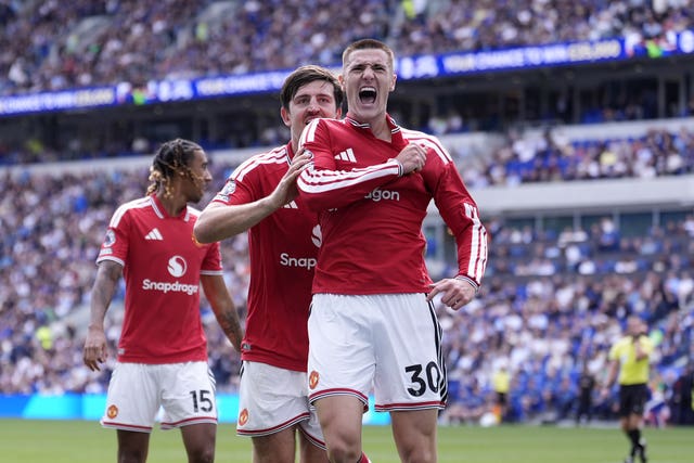 Benjamin Sesko celebrates