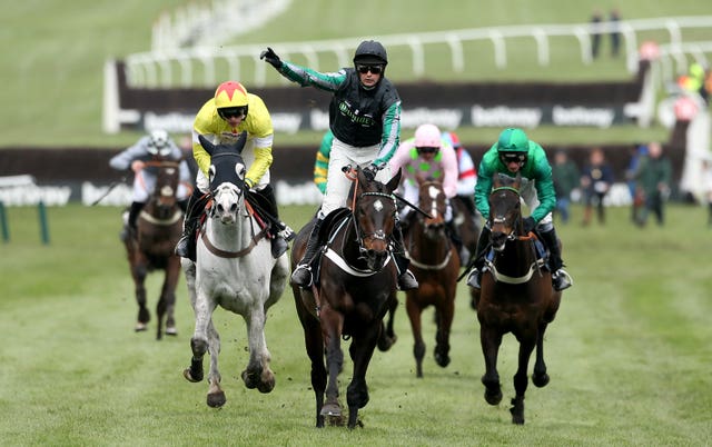 Altior passes the post for a fourth Cheltenham Festival success
