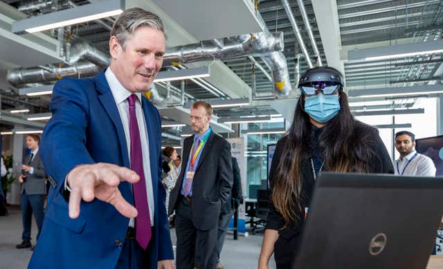 Labour leader Sir Keir Starmer during a visit to AMRC Cymru, Flintshire