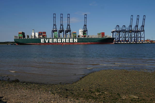 The Ever Given at the Port of Felixstowe