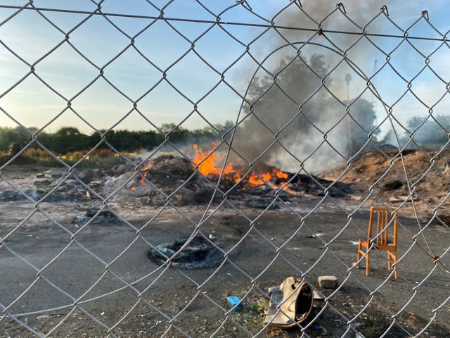 The remains of the Moygashel bonfire