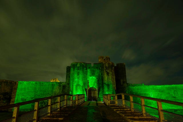 Caerphilly Castle in South Wales