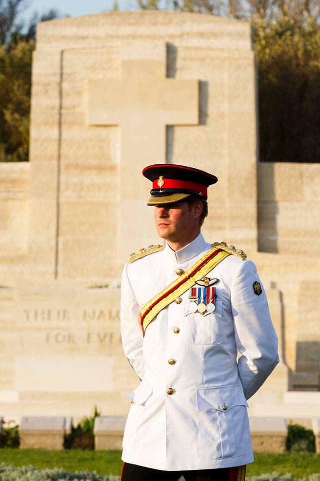 Prince Harry marking the 100th anniversary of the Gallipoli campaign during World War I in Turkey (Tristan Fewings/PA)