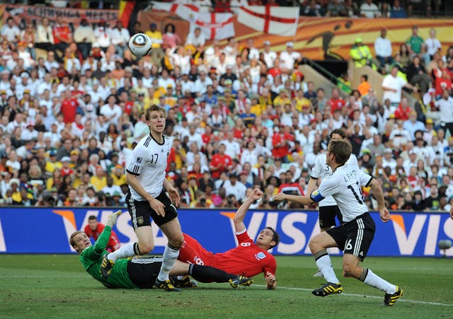 Frank Lampard was denied a goal in the World Cup against Germany