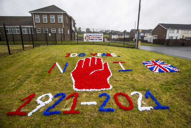 A display marking the occasion in Ballyduff, Newtownabbey