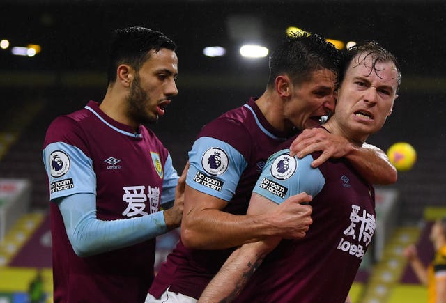 Ashley Barnes opened the scoring for the Clarets at Turf Moor (Gareth Copley/PA)