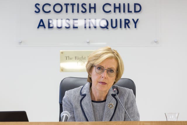 Lady Smith sitting as the Scottish Child Abuse Inquiry chairwoman