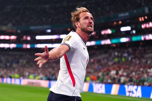 Harry Kane celebrates scoring