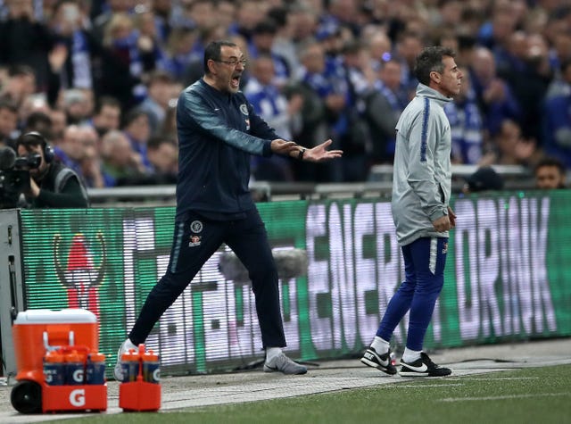 Maurizio Sarri reacts to Kepa Arrizabalaga refusing to come off