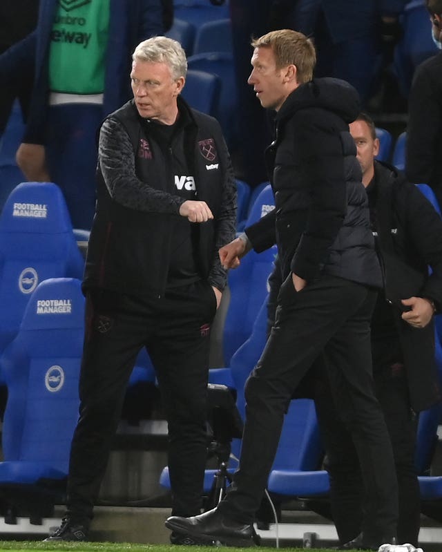 David Moyes, left, and Graham Potter