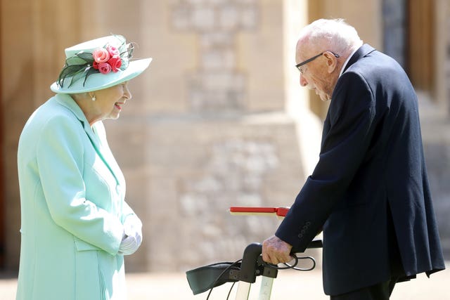 Captain Sir Thomas Moore receives his knighthood