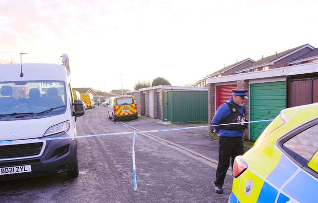 Police near at the scene in Lime Close