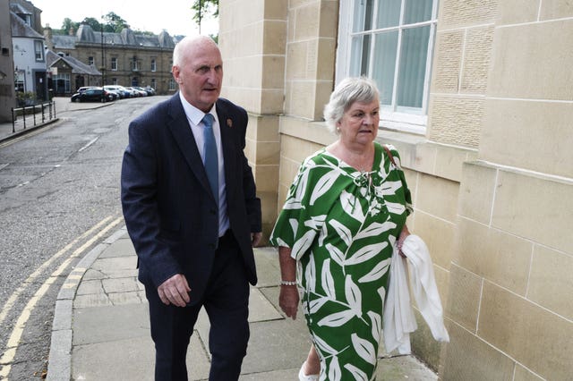 John and Margaret Hogg arriving at Jedburgh Sheriff Court