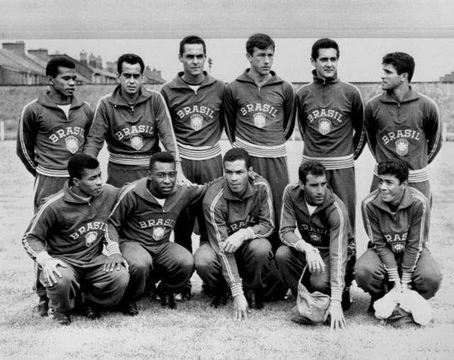 The Brazil team that faced Scotland at Hampden Park in Glasgow, pictured at Troon where they trained at the Troon Juniors ground