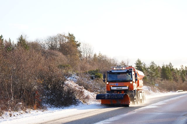 A snow plough makes the conditions easier for drivers