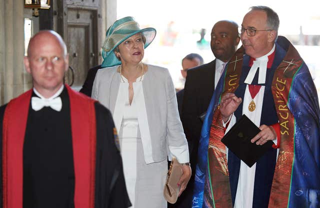 Theresa May and the Dean of Westminster John Hall 