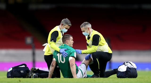 Ireland's Johnny Sexton suffered a head injury against Wales