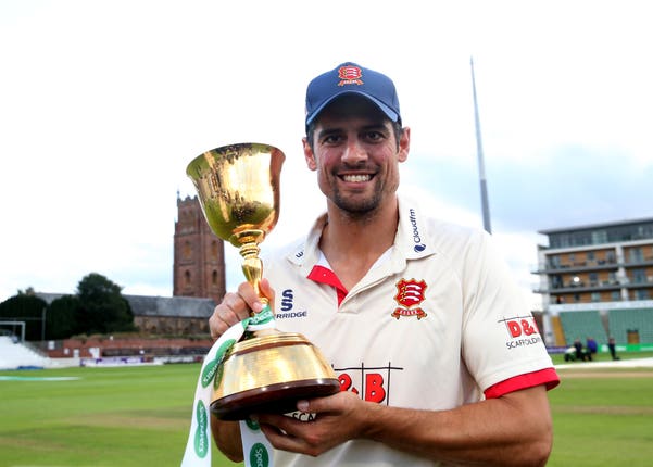 Essex’s Alastair Cook celebrates