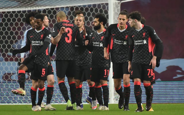 Liverpool celebrate at Villa Park
