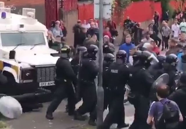 Bonfire in north Belfast