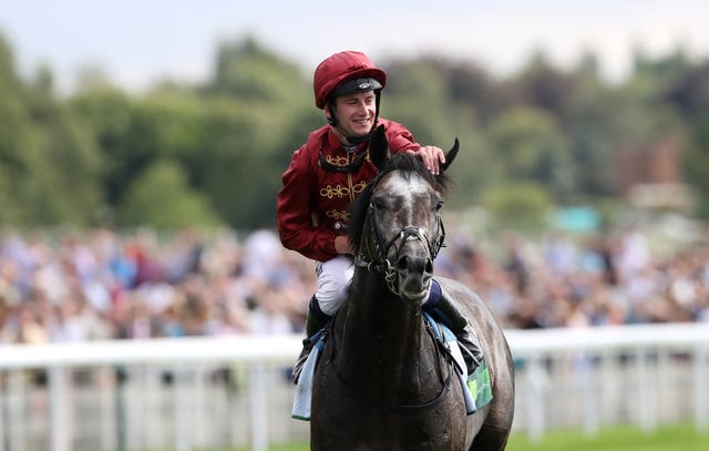 Oisin Murphy was all smiles after winning the Juddmonte International with Roaring Lion