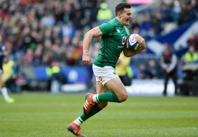 Jacob Stockade scored Ireland's second try after a Scottish slip up in defence