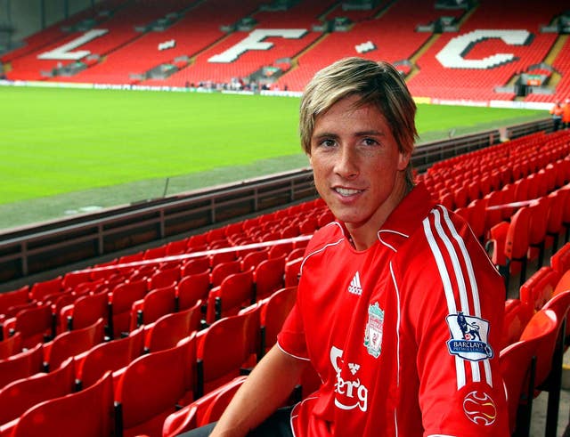 Torres after signing for Liverpool in 2007 