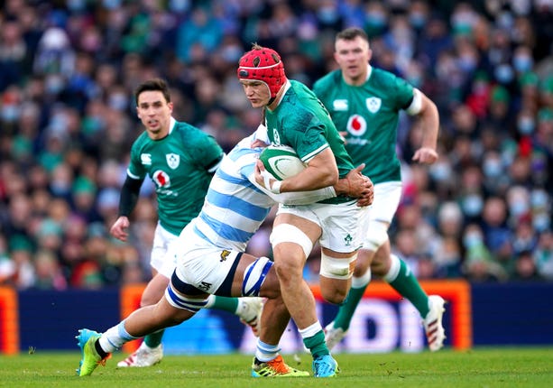 Josh Van Der Flier tries to break through