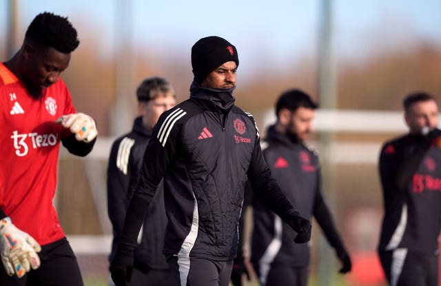 Marcus Rashford took part in training on Wednesday - but did not travel with the squad to Romania