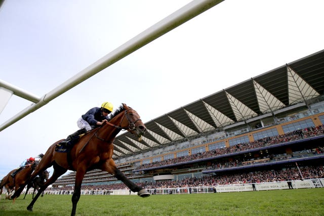 Crystal Ocean and Ryan Moore were in full control of the Hardwicke Stakes