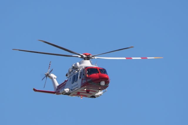 A Coastguard helicopter