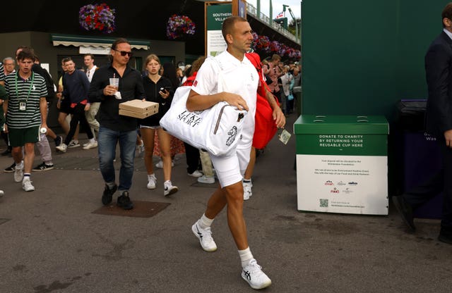 Dan Evans was beaten on Court Two