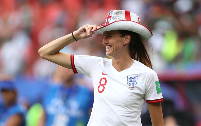 Jill Scott celebrates England's win 