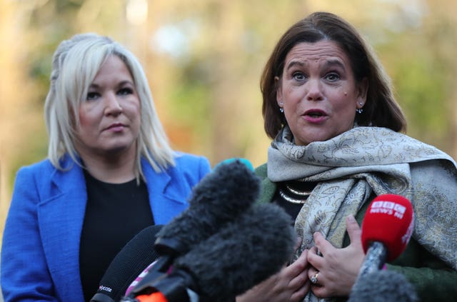 Sinn Fein’s Michelle O’Neill and Mary Lou McDonald
